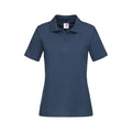 Navy - Front - Stedman Womens-Ladies Cotton Polo
