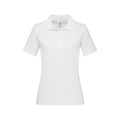 White - Front - Stedman Womens-Ladies Cotton Polo