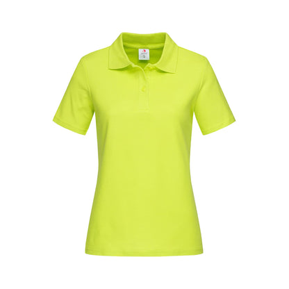 Bright Lime - Front - Stedman Womens-Ladies Cotton Polo