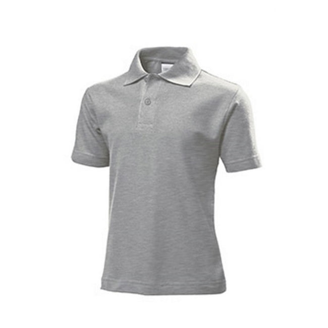 Heather Grey - Front - Stedman Childrens-Kids Cotton Polo