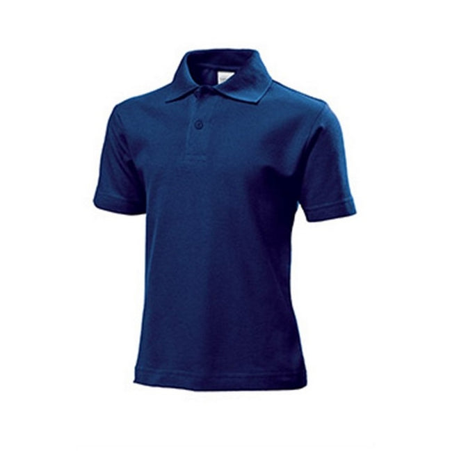 Navy - Front - Stedman Childrens-Kids Cotton Polo