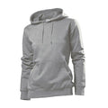 Heather Grey - Front - Stedman Womens-Ladies Hooded Sweat