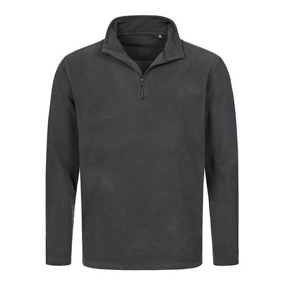 Grey Steel - Front - Stedman Mens Active Half Zip Fleece