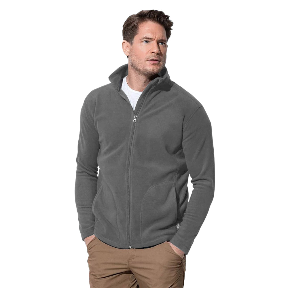 Grey Steel - Back - Stedman Mens Active Full Zip Fleece