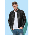 Black Opal - Back - Stedman Mens Active Biker Jacket