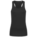 Black Opal - Front - Stedman Womens-Ladies Active Poly Sleeveless Sports Vest