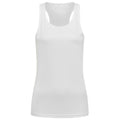 White - Front - Stedman Womens-Ladies Active Poly Sleeveless Sports Vest