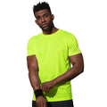 Cyber Yellow - Back - Stedman Mens Set In Mesh T-Shirt