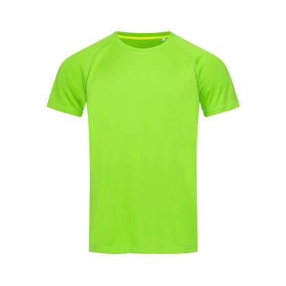 Kiwi Green - Front - Stedman Mens Active Raglan Mesh T-Shirt