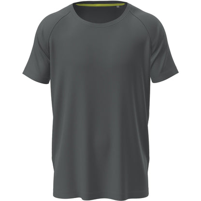 Slate Grey - Front - Stedman Mens Active Raglan Mesh T-Shirt