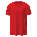 Scarlet Red - Front - Stedman Mens Active Raglan Mesh T-Shirt