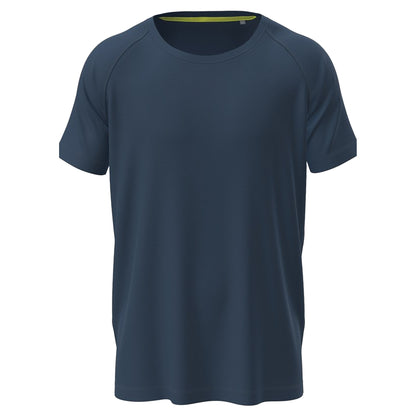 Blue Midnight - Front - Stedman Mens Active Raglan Mesh T-Shirt
