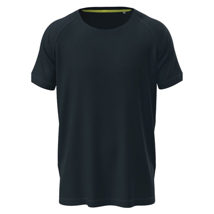 Navy - Front - Stedman Mens Active Raglan Mesh T-Shirt