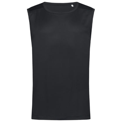 Black Opal - Front - Stedman Mens Active 140 Sleeveless Tee