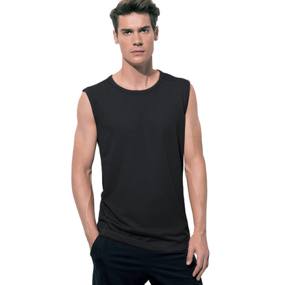 Black Opal - Back - Stedman Mens Active 140 Sleeveless Tee