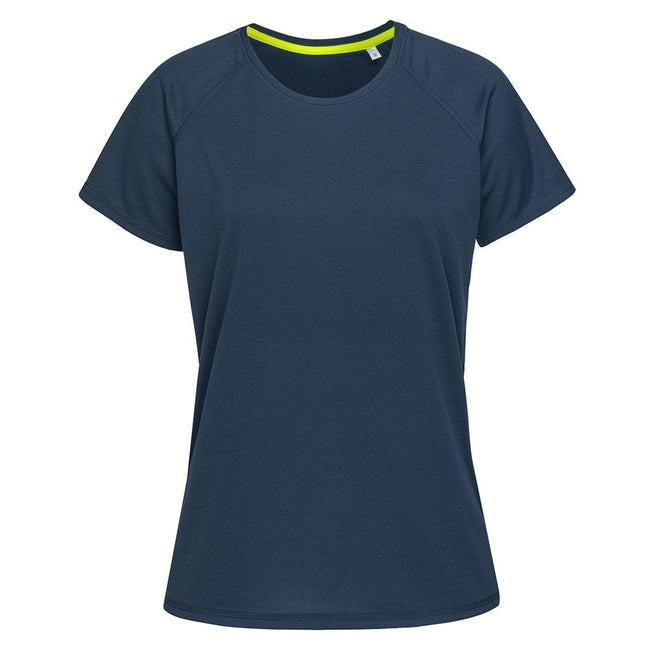 King Blue - Front - Stedman Womens-Ladies Raglan Mesh T-Shirt