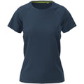 Marina Blue - Front - Stedman Womens-Ladies Raglan Mesh T-Shirt