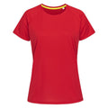 Crimson Red - Front - Stedman Womens-Ladies Raglan Mesh T-Shirt