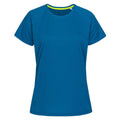 Blue - Front - Stedman Womens-Ladies Raglan Mesh T-Shirt