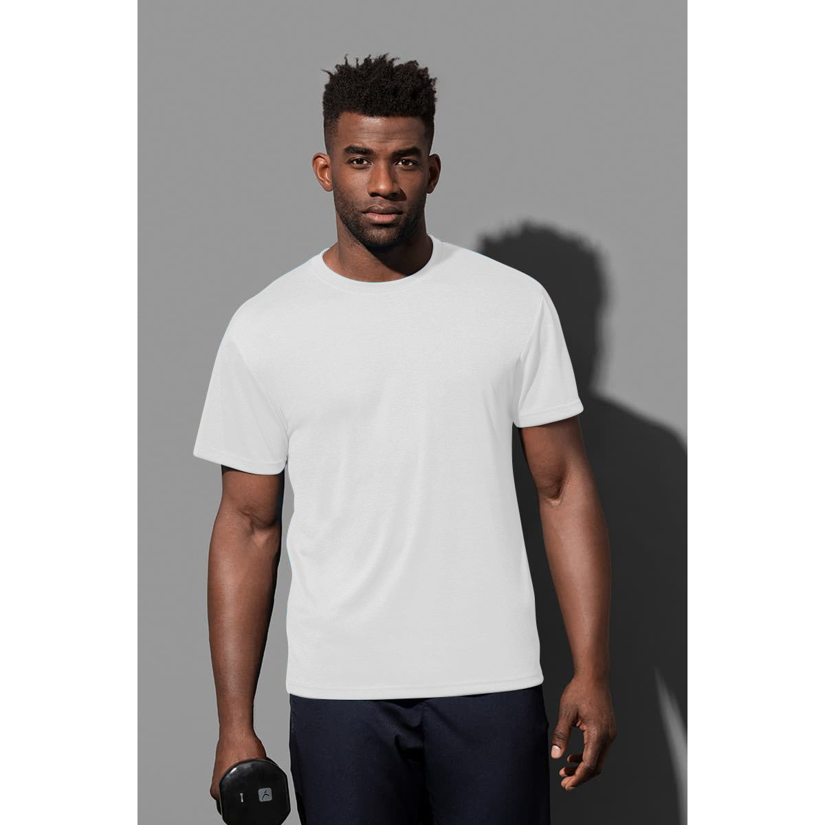 White - Back - Stedman Mens Active Cotton Touch Tee