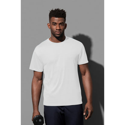 White - Back - Stedman Mens Active Cotton Touch Tee