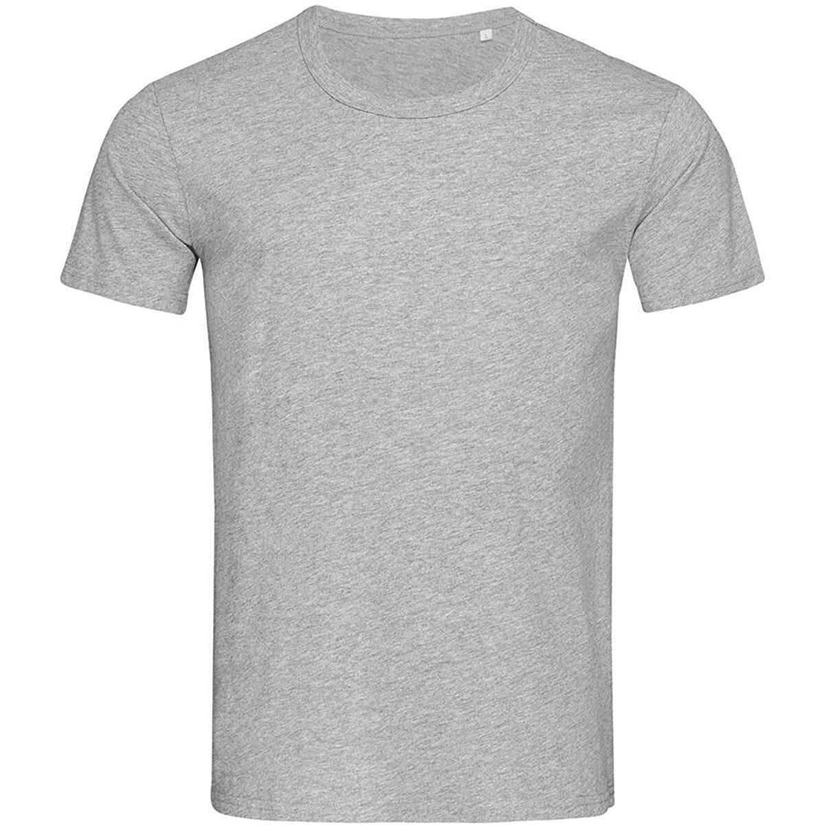 Heather Grey - Front - Stedman Mens Stars Ben Crew Neck Tee