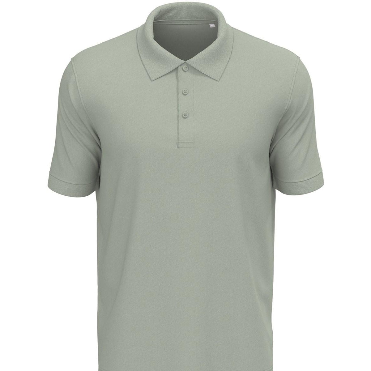 Soft Grey - Front - Stedman Stars Mens Harper Cotton Polo