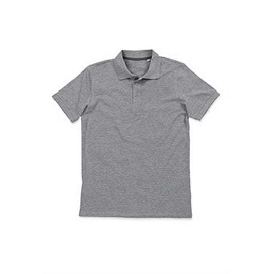 Grey Heather - Front - Stedman Stars Mens Harper Cotton Polo