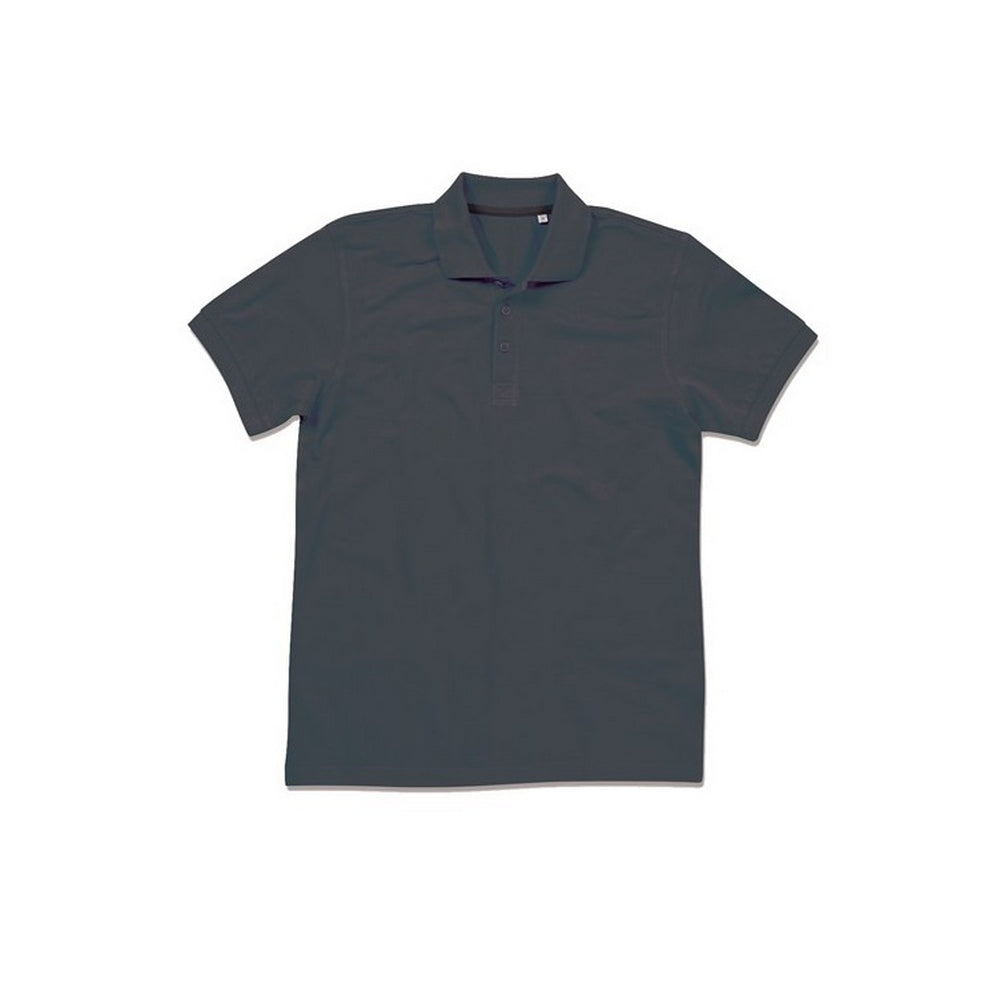 Black Opal - Front - Stedman Stars Mens Harper Cotton Polo