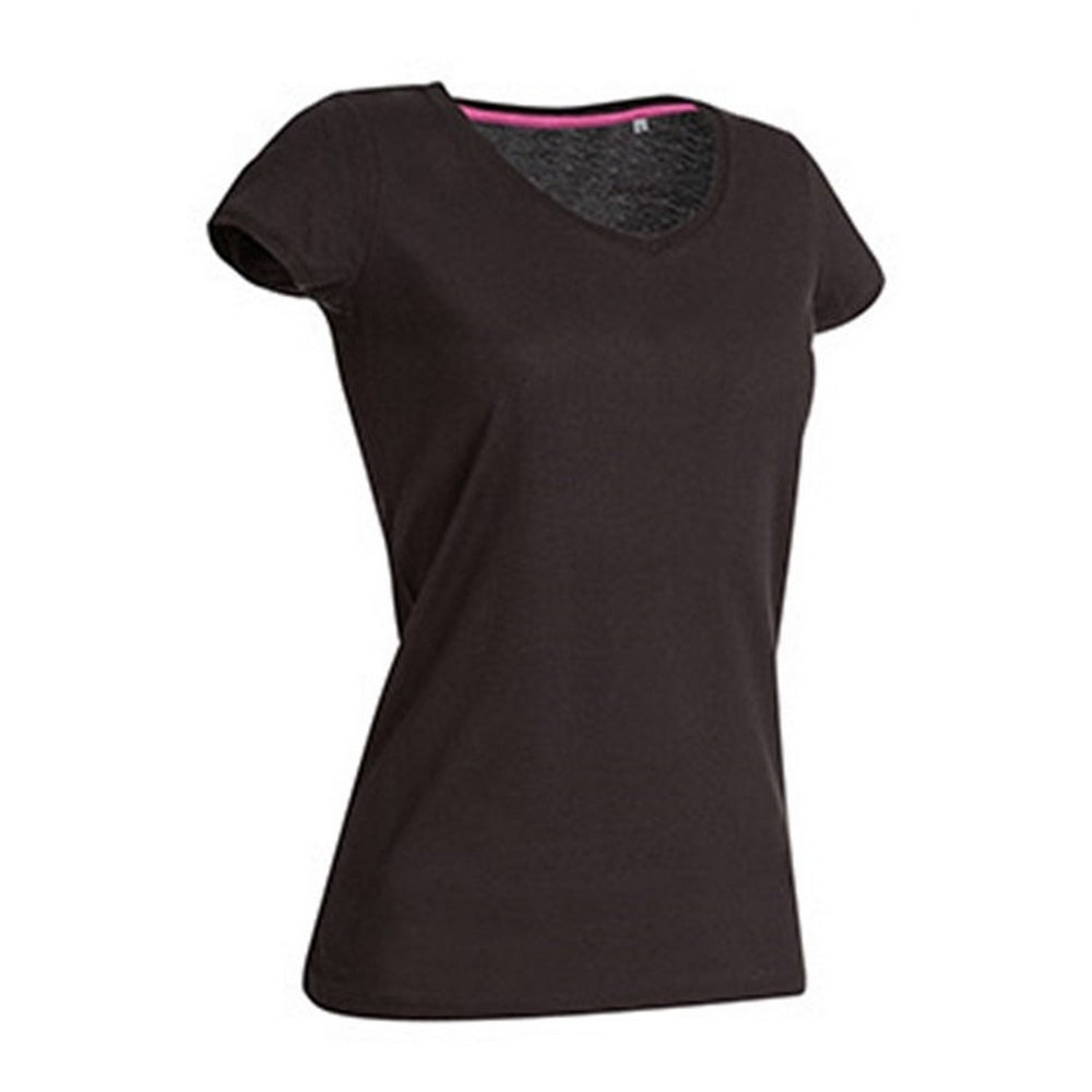 Black Opal - Back - Stedman Womens-Ladies Megan V Neck Tee