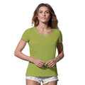 Earth Green - Back - Stedman Womens-Ladies Janet Organic V Neck Tee