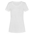 White - Front - Stedman Stars Womens-Ladies Sharon Slub Crew Neck T-Shirt