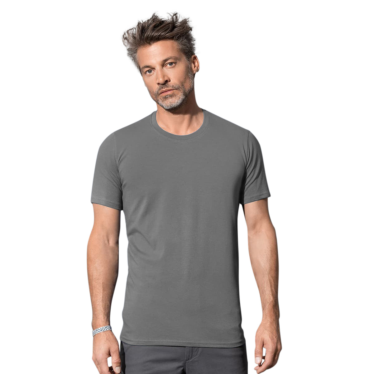 Slate Grey - Back - Stedman Stars Mens Clive Crew Neck Tee