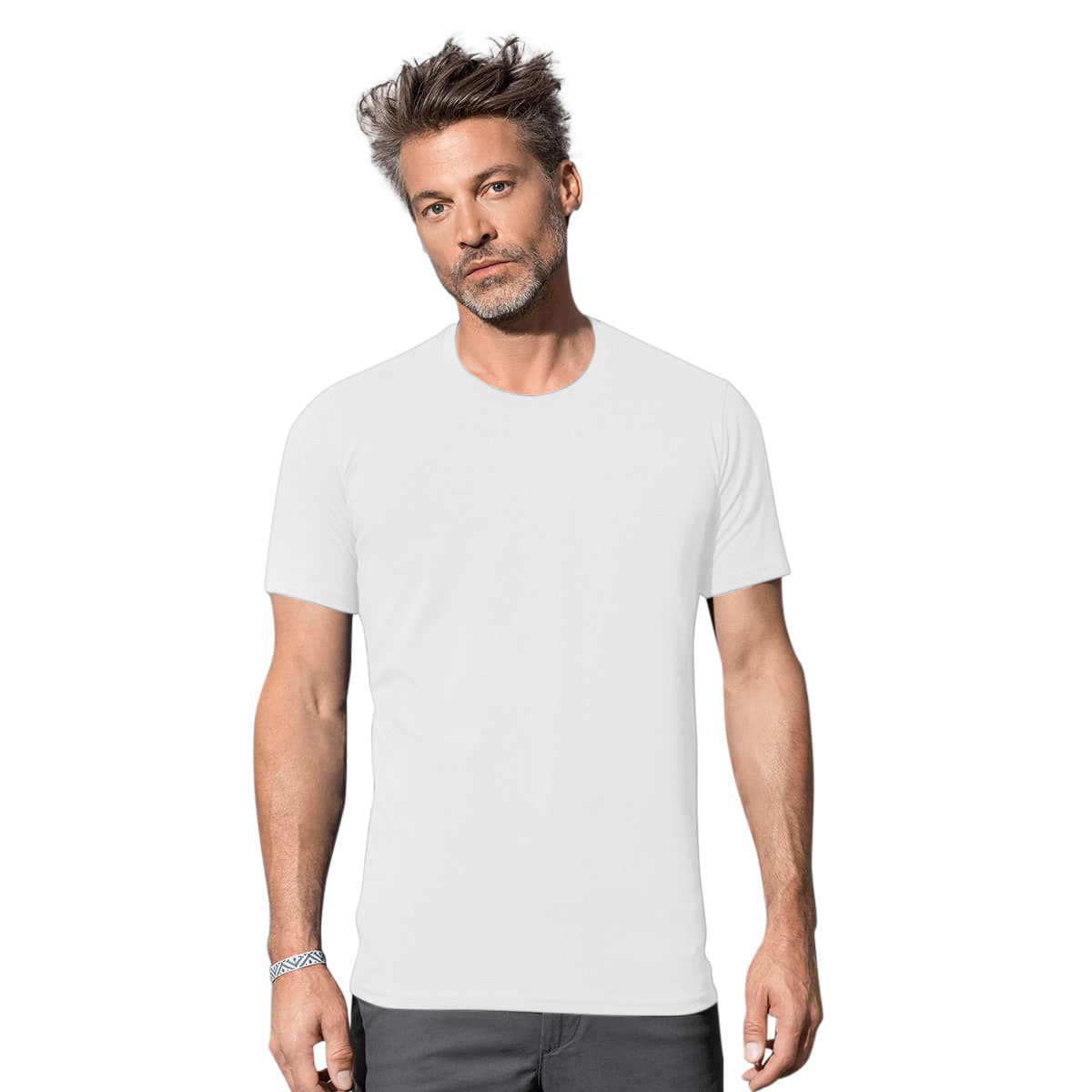 White - Back - Stedman Stars Mens Clive Crew Neck Tee