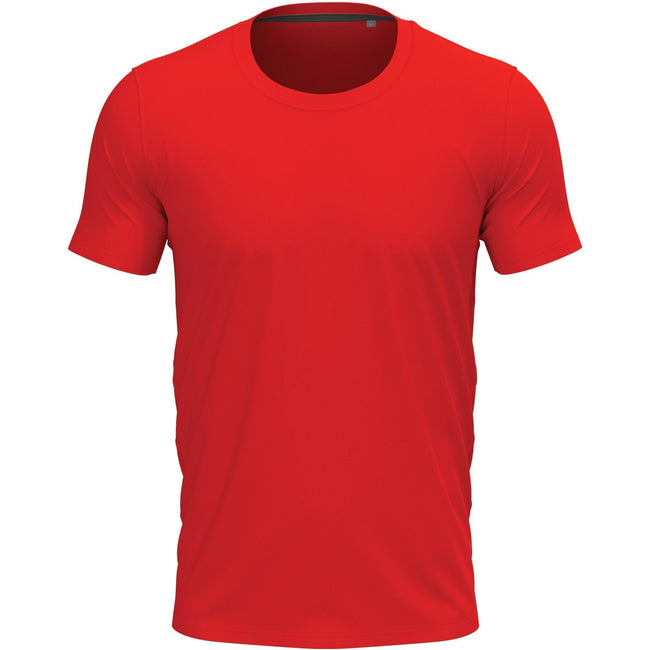 Scarlet Red - Front - Stedman Stars Mens Clive Crew Neck Tee