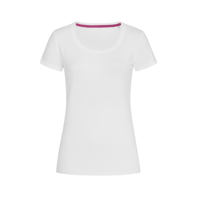 White - Front - Stedman Womens-Ladies Claire Crew Neck Tee