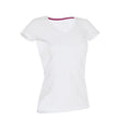 White - Front - Stedman Womens-Ladies Claire V Neck Tee