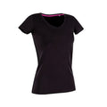 Black Opal - Front - Stedman Womens-Ladies Claire V Neck Tee