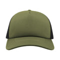 Olive-Black - Side - Atlantis Rapper 5 Panel Trucker Cap (Pack of 2)