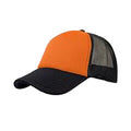 Orange-Black - Front - Atlantis Rapper 5 Panel Trucker Cap (Pack of 2)