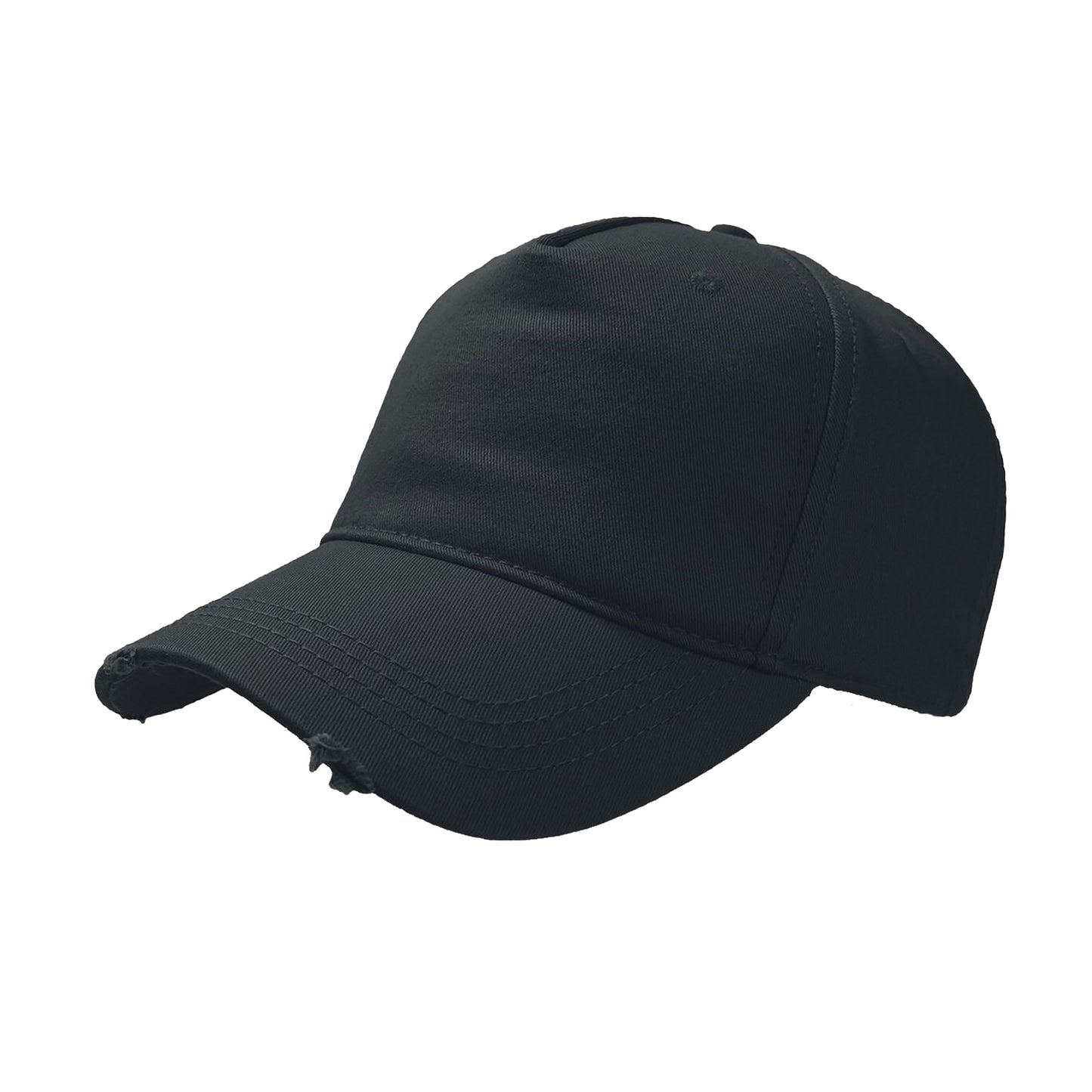 Black - Front - Atlantis Cargo Weathered Visor 5 Panel Cap (Pack of 2)
