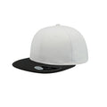 White-Black - Pack Shot - Atlantis Snap Back Flat Visor 6 Panel Cap (Pack of 2)