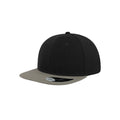 Black-Grey - Front - Atlantis Snap Back Flat Visor 6 Panel Cap (Pack of 2)