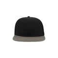 Black-Grey - Side - Atlantis Snap Back Flat Visor 6 Panel Cap (Pack of 2)