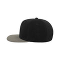 Black-Grey - Pack Shot - Atlantis Snap Back Flat Visor 6 Panel Cap (Pack of 2)