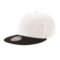 White-Black - Front - Atlantis Snap Back Flat Visor 6 Panel Cap (Pack of 2)