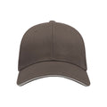 Grey - Back - Atlantis Sport Sandwich 6 Panel Baseball Cap (Pack of 2)