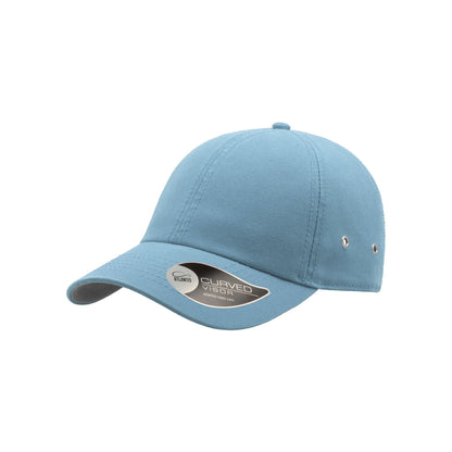 Light Blue - Side - Atlantis Action 6 Panel Chino Baseball Cap (Pack of 2)