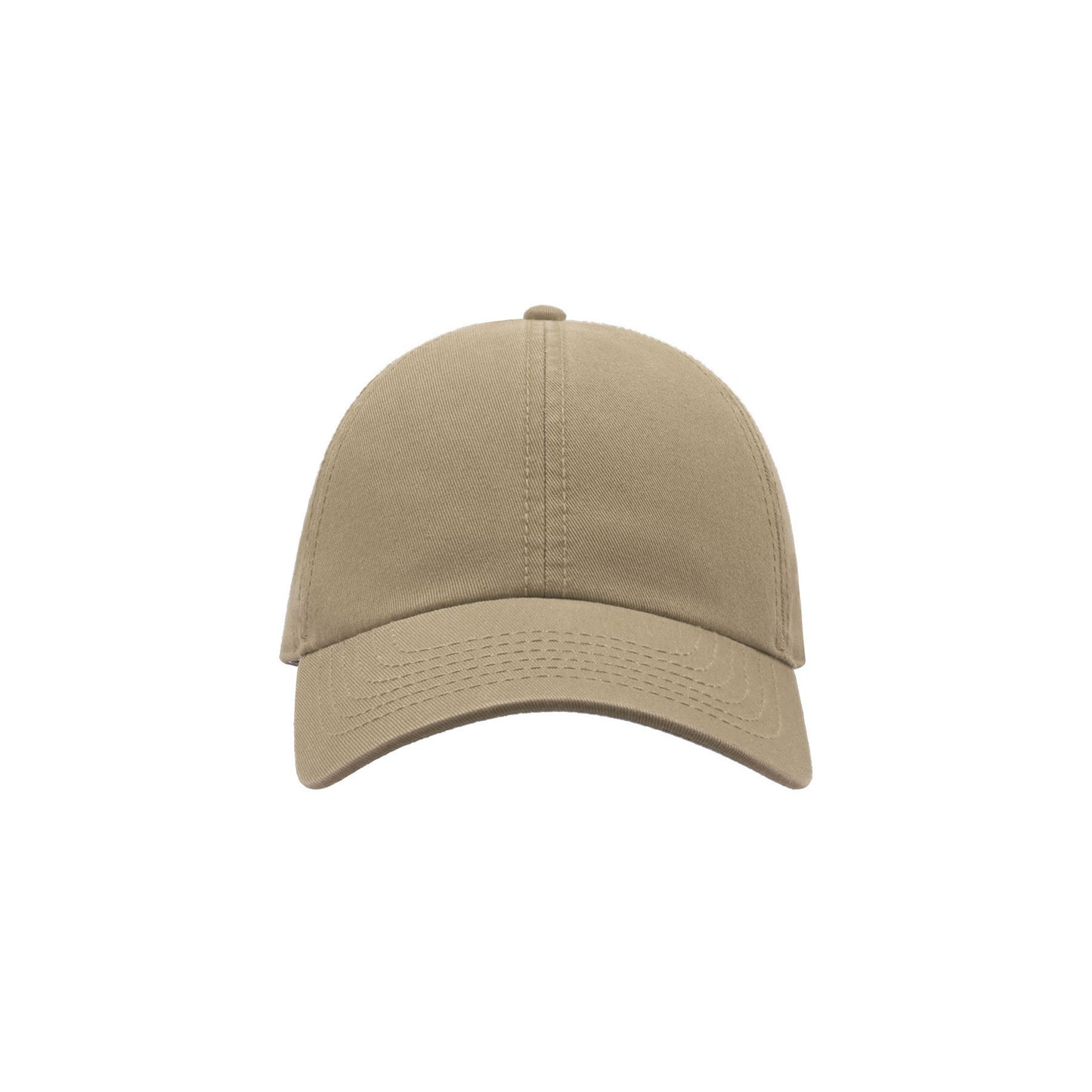 Khaki - Front - Atlantis Action 6 Panel Chino Baseball Cap (Pack of 2)