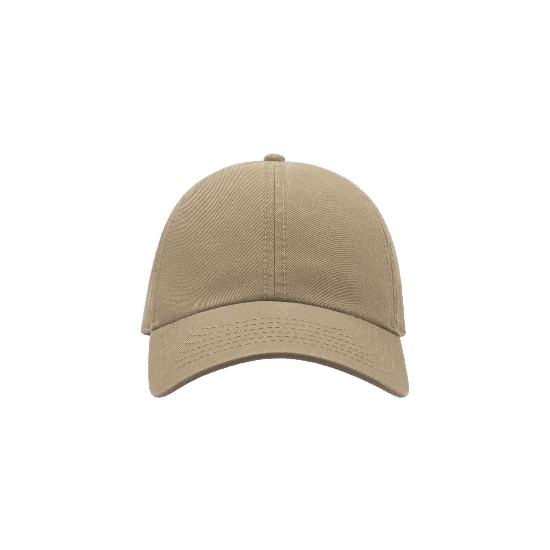 Khaki - Front - Atlantis Action 6 Panel Chino Baseball Cap (Pack of 2)